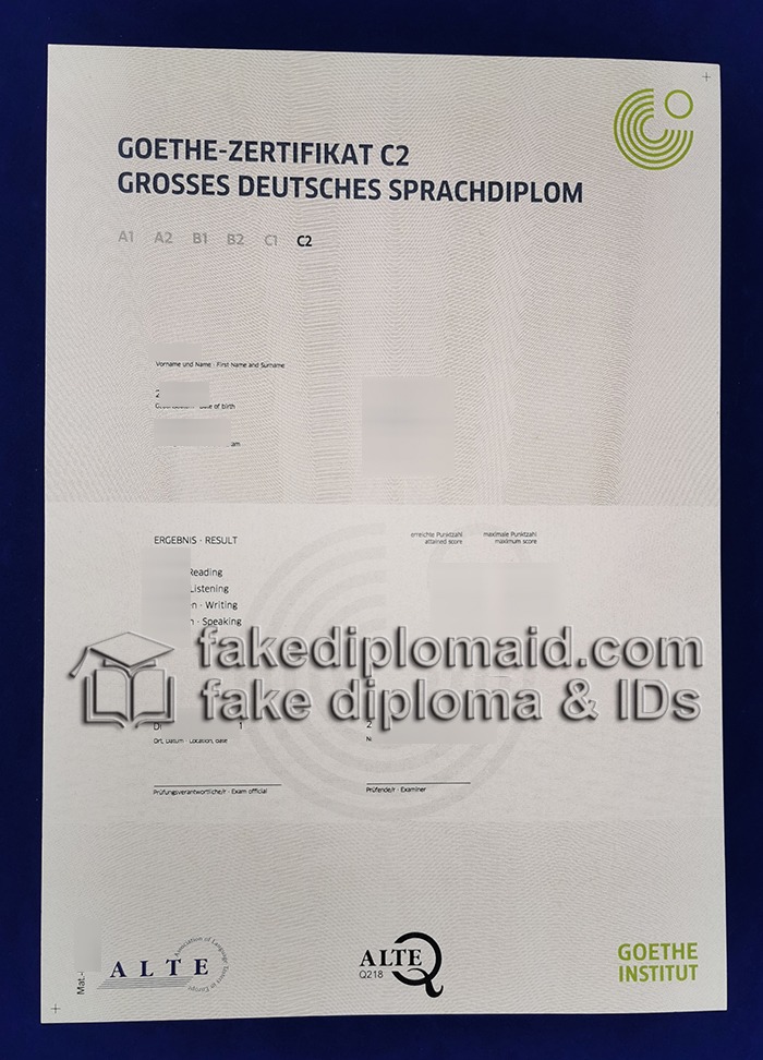 Fake Goethe-Zertifikat C2