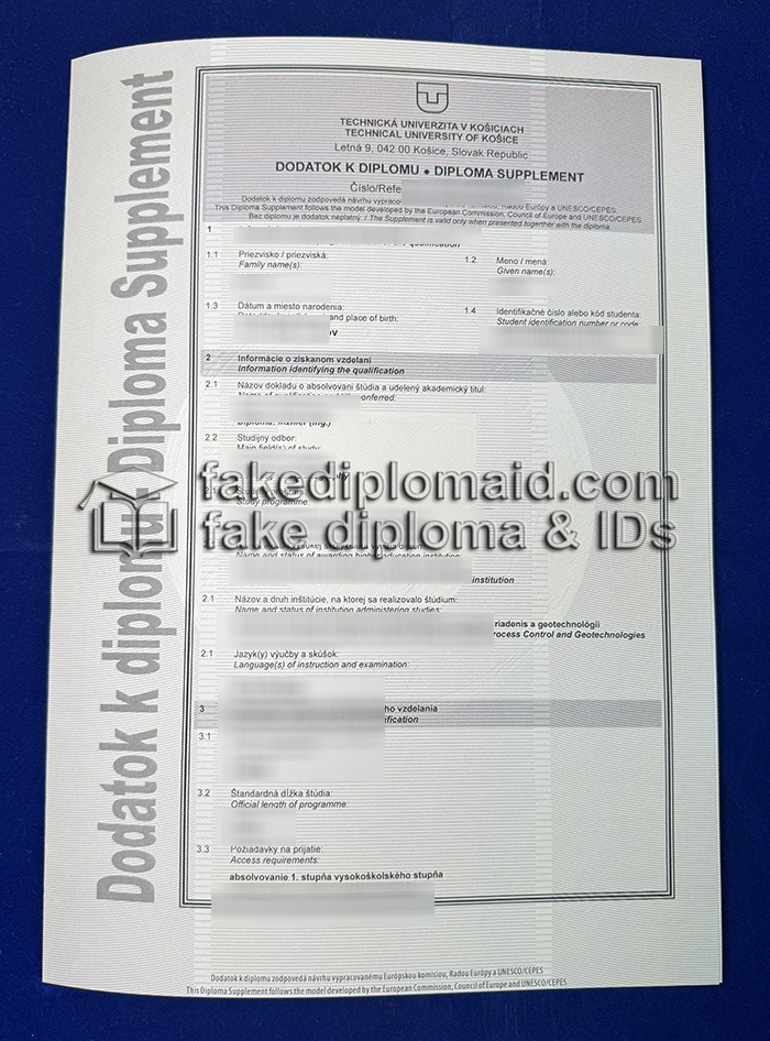 TUKE Diploma Supplement